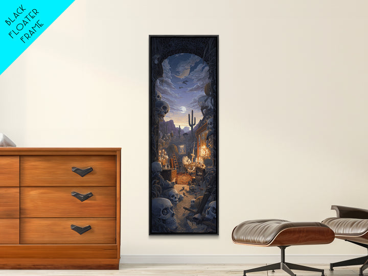 Desert Halloween, Tall Narrow Wall Art, Dark Fantasy Wall Art, Canvas Print, Halloween Wall Decor, Gothic Home Decor, Spooky Wall Decor