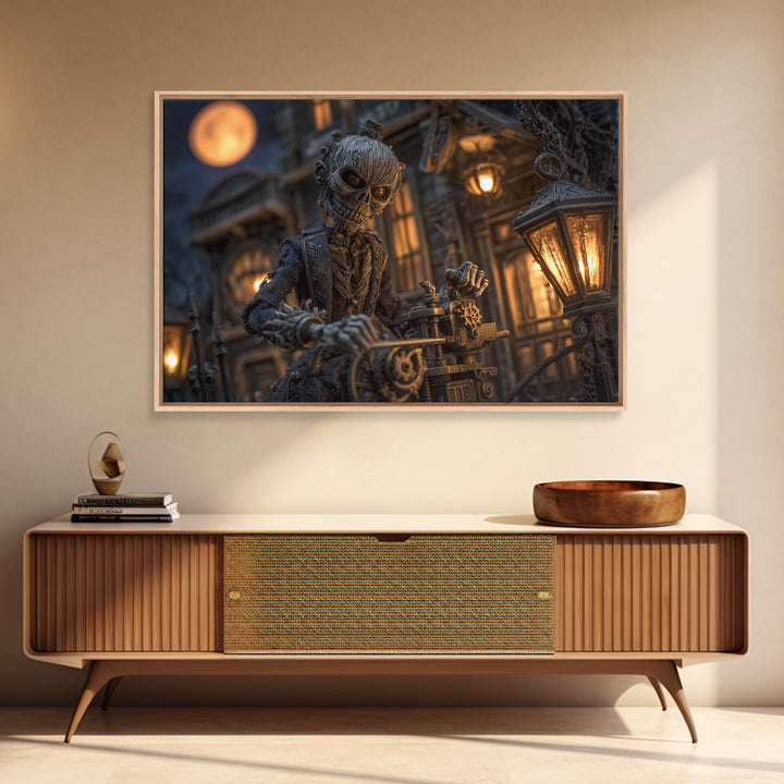 The Clockwork Haunted House, Landscape Wall Art, Dark Halloween Decor, Canvas Print, Halloween Wall Decor, Gothic Home Decor