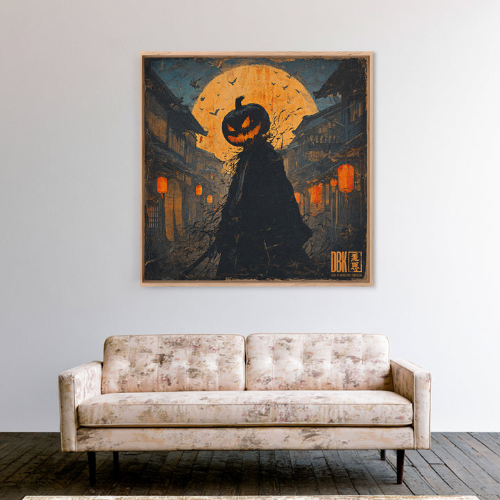 The Town Where Shadows Live, Square Wall Art, Macabre Wall Art, Framed Canvas Print, Halloween Wall Decor, Gothic Home Decor