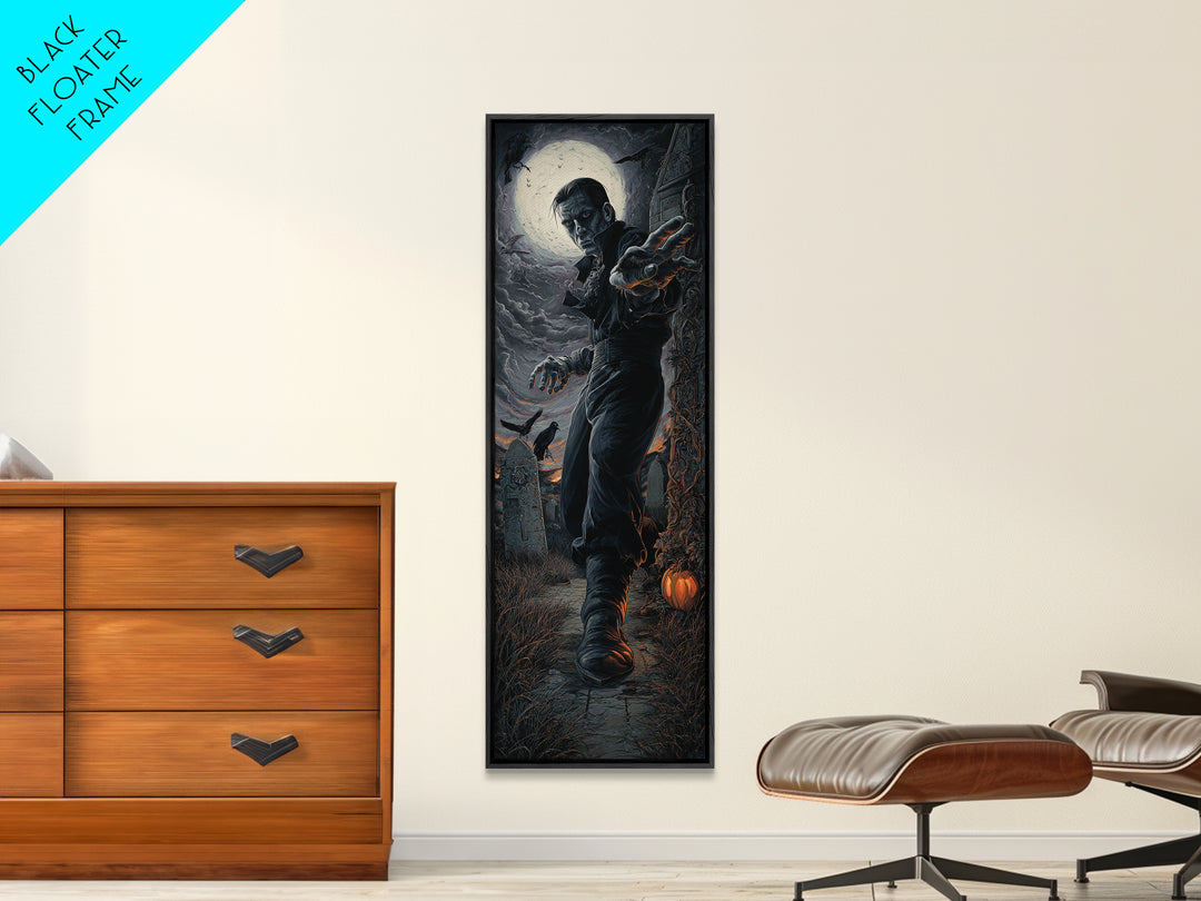 The Last House At The World'S Edge, Tall Narrow Wall Art, Macabre Wall Art, Framed Canvas Print, Halloween Wall Decor, Gothic Home Decor