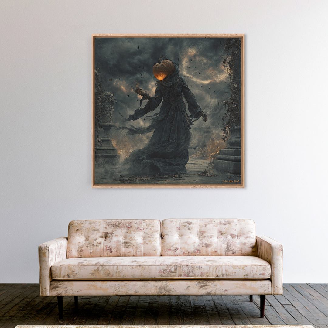 Halloween On Another Planet, Square Wall Art, Dark Halloween Decor, Canvas Print, Halloween Wall Decor, Gothic Home Decor, Spooky Wall Decor
