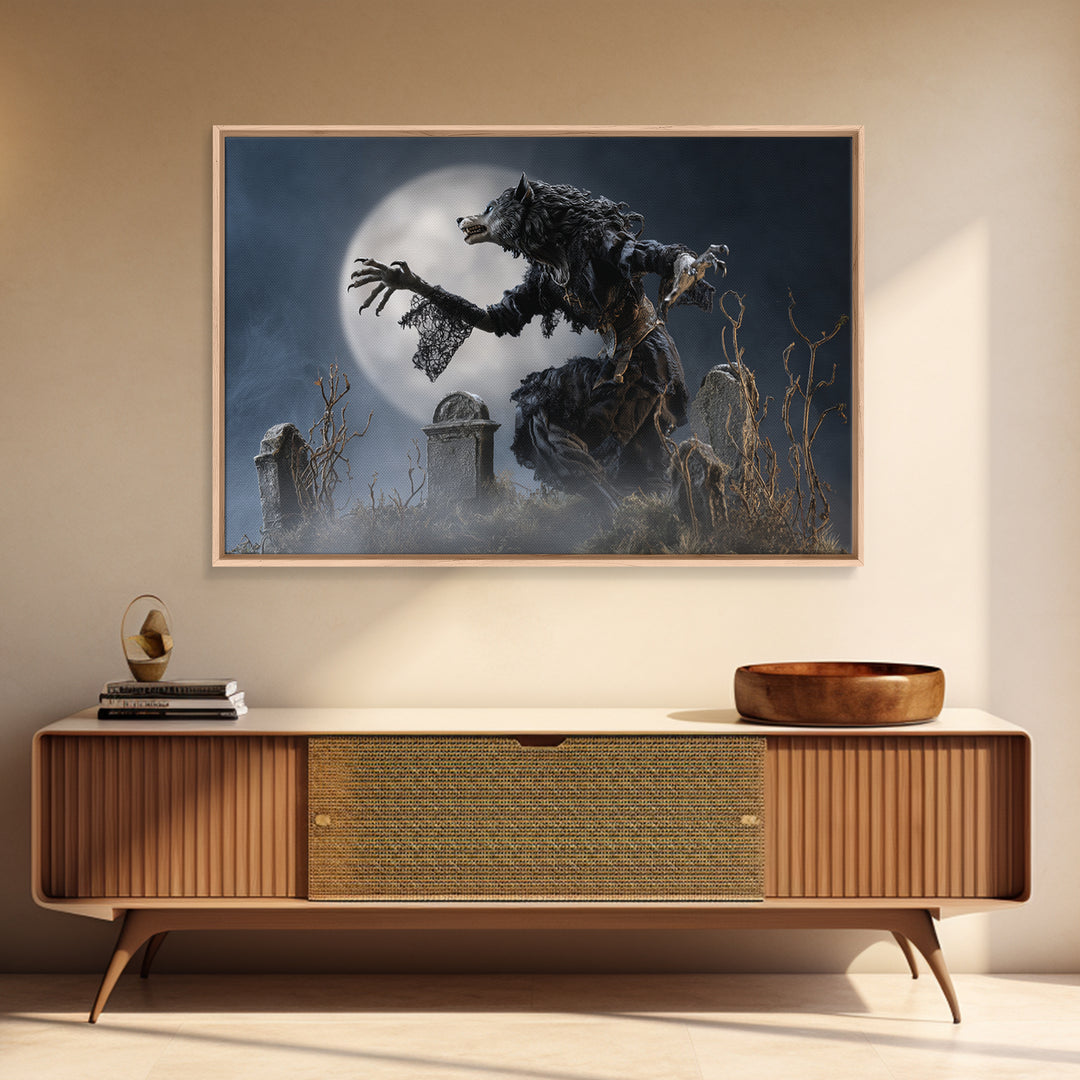 The Widow Wolf Of Briar Moon, Landscape Wall Art, Dark Halloween Decor, Canvas Print, Halloween Wall Decor, Gothic Home Decor