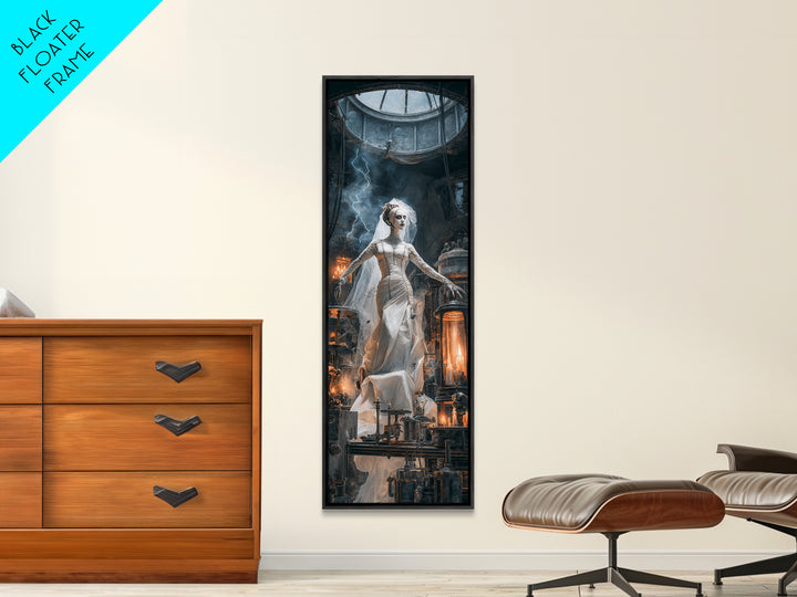 The Stitched Bride Of Thunder Hall, Tall Narrow Wall Art, Spooky Home Decor, Canvas Print, Halloween Wall Decor, Gothic Home Decor