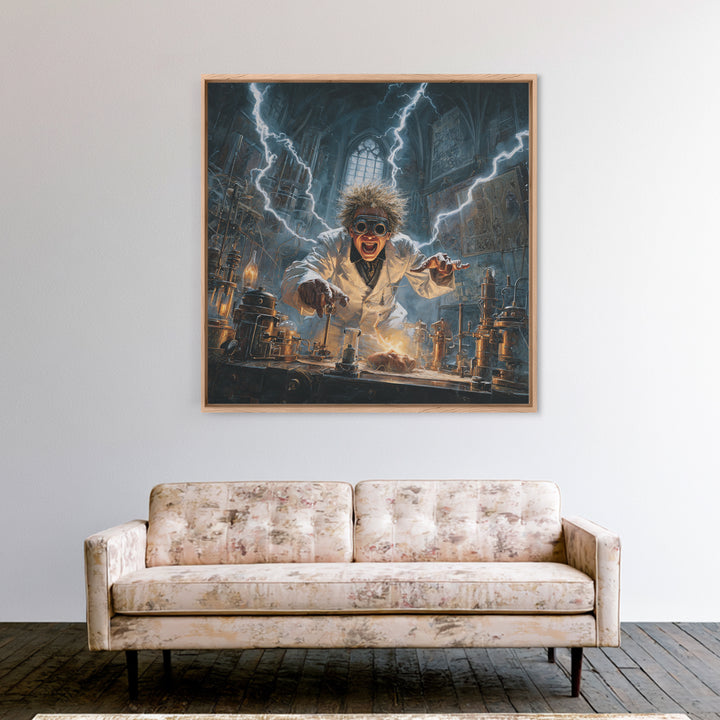 Doctor Vesper'S Resurrection Engine, Square Wall Art, Haunted Gothic Art, Framed Canvas Print, Halloween Wall Decor, Gothic Home Decor
