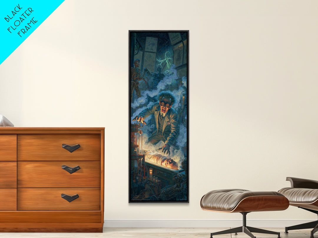 Doctor Vesper'S Resurrection Engine, Tall Narrow Wall Art, Spooky Home Decor, Canvas Print, Halloween Wall Decor, Gothic Home Decor