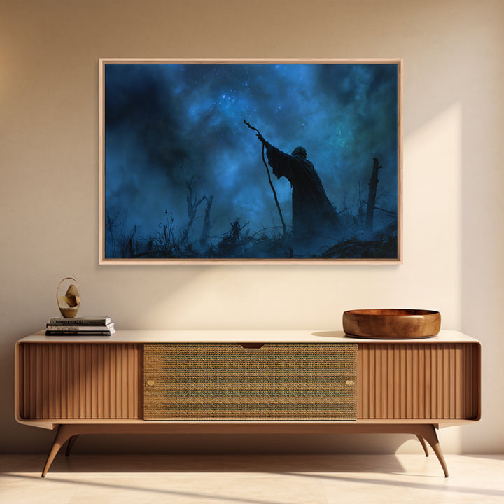 The Star-Seer Of Black Dunwich, Landscape Wall Art, Cosmic Horror Wall Art, Framed Canvas Print, Halloween Wall Decor, Gothic Home Decor