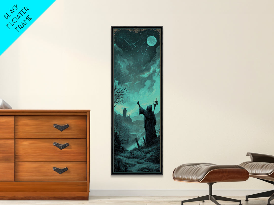 The Star-Seer Of Black Dunwich, Tall Narrow Wall Art, Cosmic Horror Wall Art, Canvas Print, Halloween Wall Decor, Gothic Home Decor
