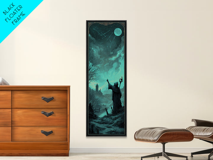 The Star-Seer Of Black Dunwich, Tall Narrow Wall Art, Cosmic Horror Wall Art, Canvas Print, Halloween Wall Decor, Gothic Home Decor