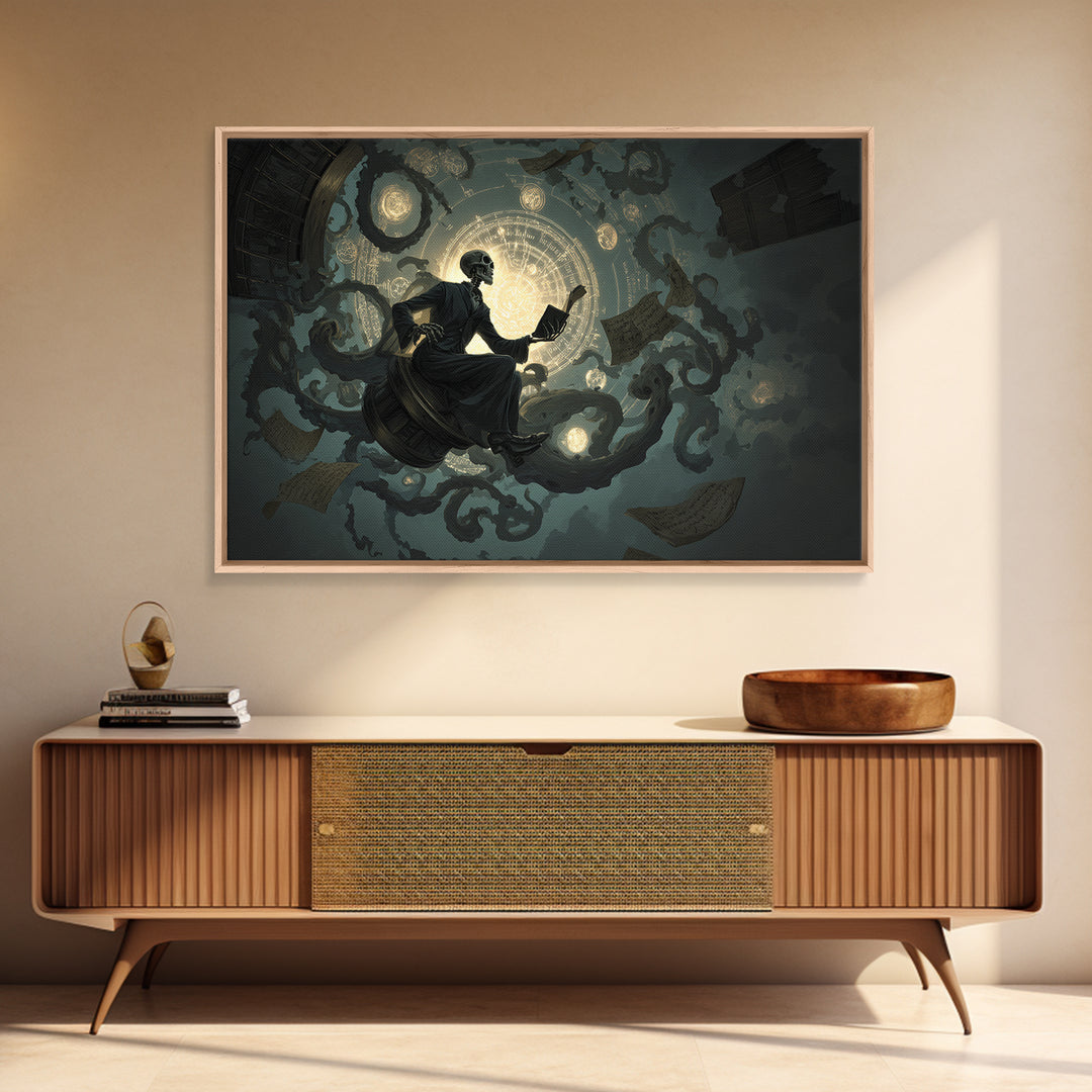 The Astronomer Of The Hollow Sky, Landscape Wall Art, Spooky Home Decor, Canvas Print, Halloween Wall Decor, Gothic Home Decor