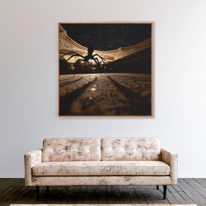 The Crawler Beneath The Floor Of Stars, Square Wall Art, Haunted Gothic Art, Canvas Print, Halloween Wall Decor, Gothic Home Decor