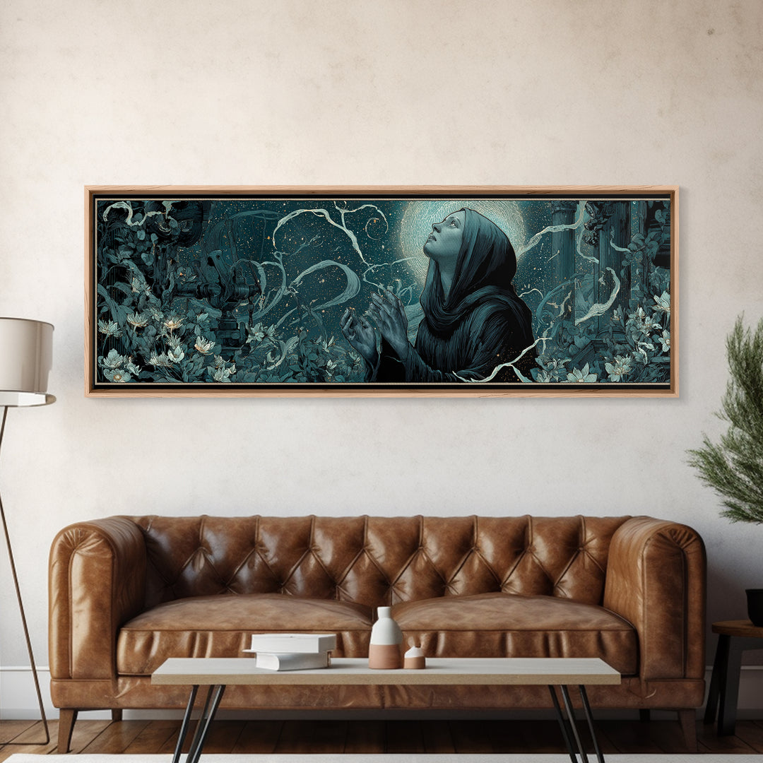 The Widow Of The Whispering Comet, Extra Wide Wall Art, Spooky Home Decor, Canvas Print, Halloween Wall Decor, Gothic Home Decor