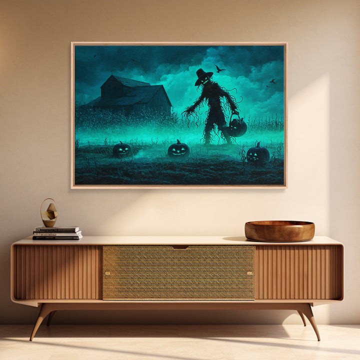 The Harvest Of The Eldritch Field, Landscape Wall Art, Dark Halloween Decor, Framed Canvas Print, Halloween Wall Decor, Gothic Home Decor