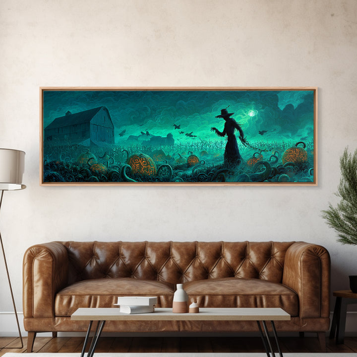 The Harvest Of The Eldritch Field, Extra Wide Wall Art, Macabre Wall Art, Canvas Print, Halloween Wall Decor, Gothic Home Decor