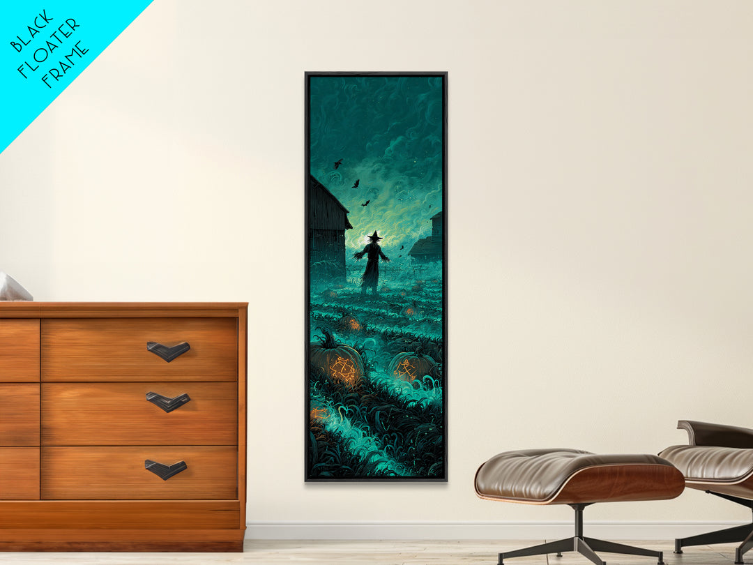 The Harvest Of The Eldritch Field, Tall Narrow Wall Art, Cosmic Horror Wall Art, Framed Canvas Print, Halloween Wall Decor