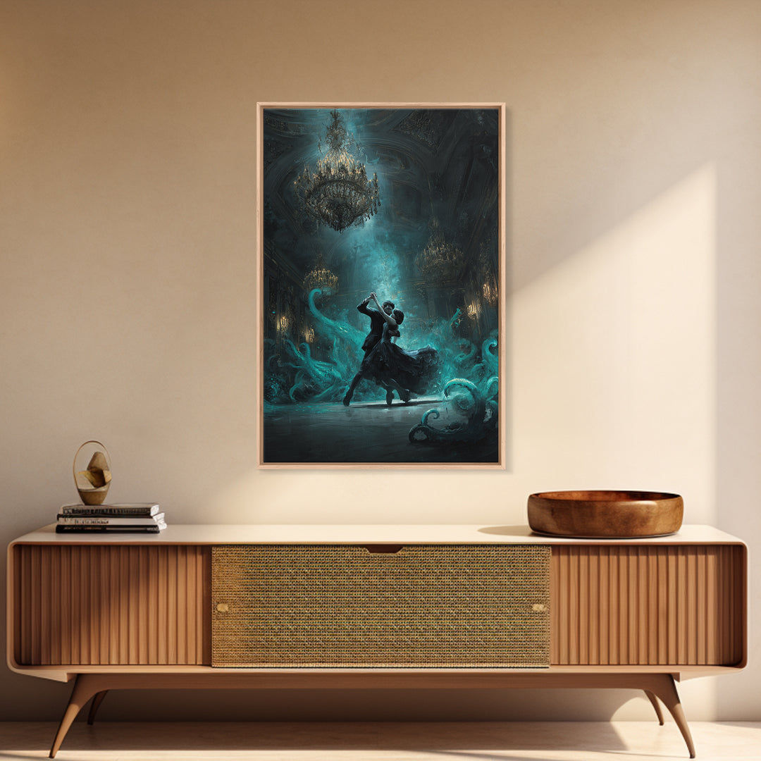 The Ballroom Of Silent Shoggoths, Vertical Wall Art, Cosmic Horror Wall Art, Canvas Print, Halloween Wall Decor, Gothic Home Decor