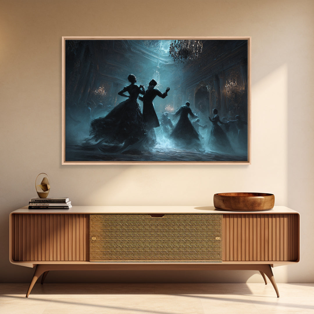The Ballroom Of Silent Shoggoths, Landscape Wall Art, Haunted Gothic Art, Framed Canvas Print, Halloween Wall Decor, Gothic Home Decor