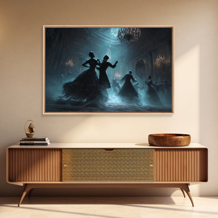 The Ballroom Of Silent Shoggoths, Landscape Wall Art, Haunted Gothic Art, Framed Canvas Print, Halloween Wall Decor, Gothic Home Decor