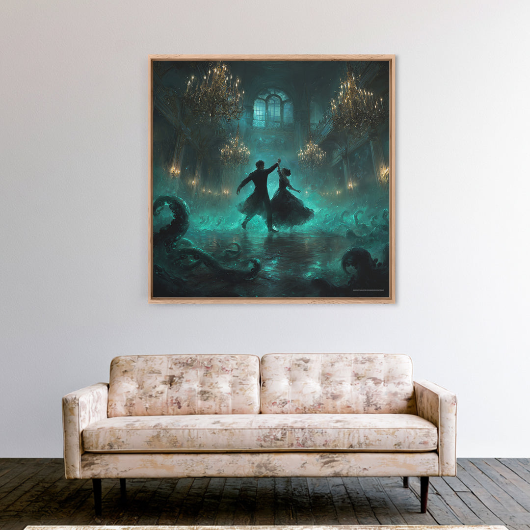 The Ballroom Of Silent Shoggoths, Square Wall Art, Dark Halloween Decor, Canvas Print, Halloween Wall Decor, Gothic Home Decor
