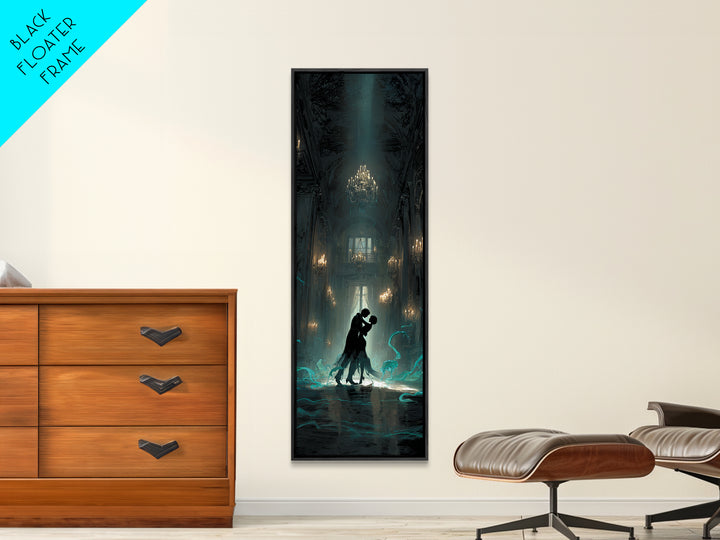 The Ballroom Of Silent Shoggoths, Tall Narrow Wall Art, Gothic Horror Wall Art, Canvas Print, Halloween Wall Decor, Gothic Home Decor