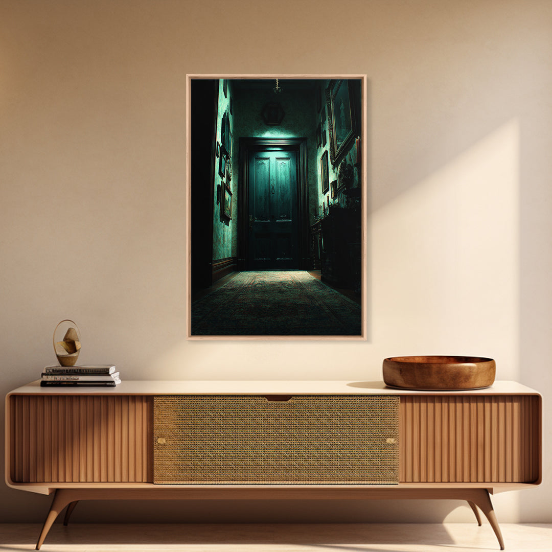 The Thirteenth Door Of Arkham House, Vertical Wall Art, Spooky Home Decor, Canvas Print, Halloween Wall Decor, Gothic Home Decor