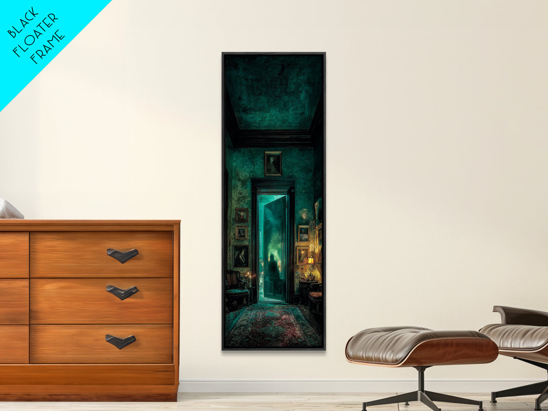 The Thirteenth Door Of Arkham House, Tall Narrow Wall Art, Spooky Home Decor, Canvas Print, Halloween Wall Decor, Gothic Home Decor