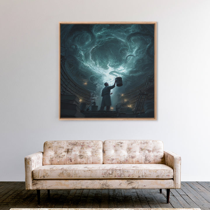 The Dreamwell Beneath Miskatonic, Square Wall Art, Eldritch Gothic Decor, Canvas Print, Halloween Wall Decor, Gothic Home Decor