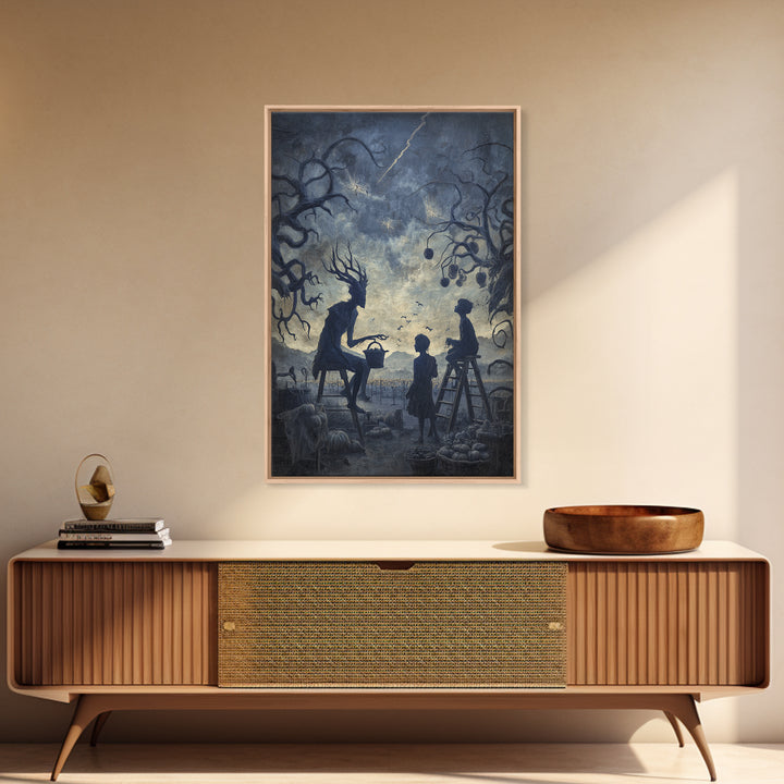 The Children Of The Star Orchard, Vertical Wall Art, Haunted Gothic Art, Canvas Print, Halloween Wall Decor, Gothic Home Decor