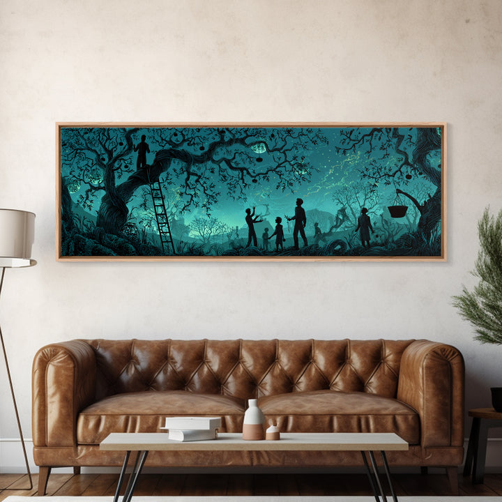The Children Of The Star Orchard, Extra Wide Wall Art, Cosmic Horror Wall Art, Canvas Print, Halloween Wall Decor, Gothic Home Decor