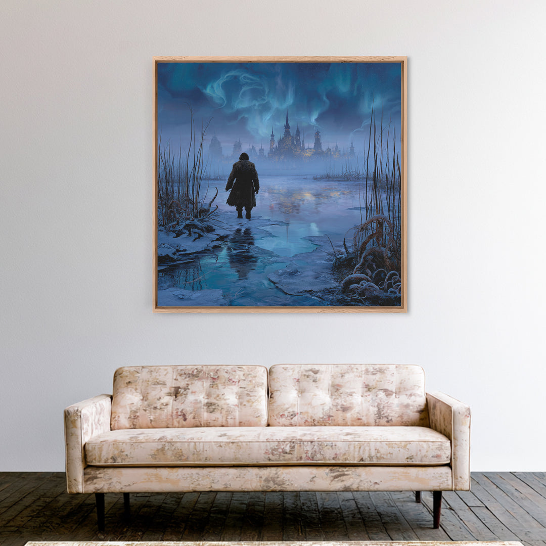 The Frost Beyond Carcosa, Square Wall Art, Haunted Gothic Art, Canvas Print, Halloween Wall Decor, Gothic Home Decor, Horror Wall Art