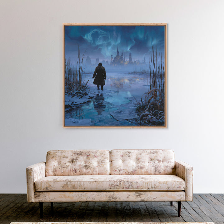 The Frost Beyond Carcosa, Square Wall Art, Haunted Gothic Art, Canvas Print, Halloween Wall Decor, Gothic Home Decor, Horror Wall Art