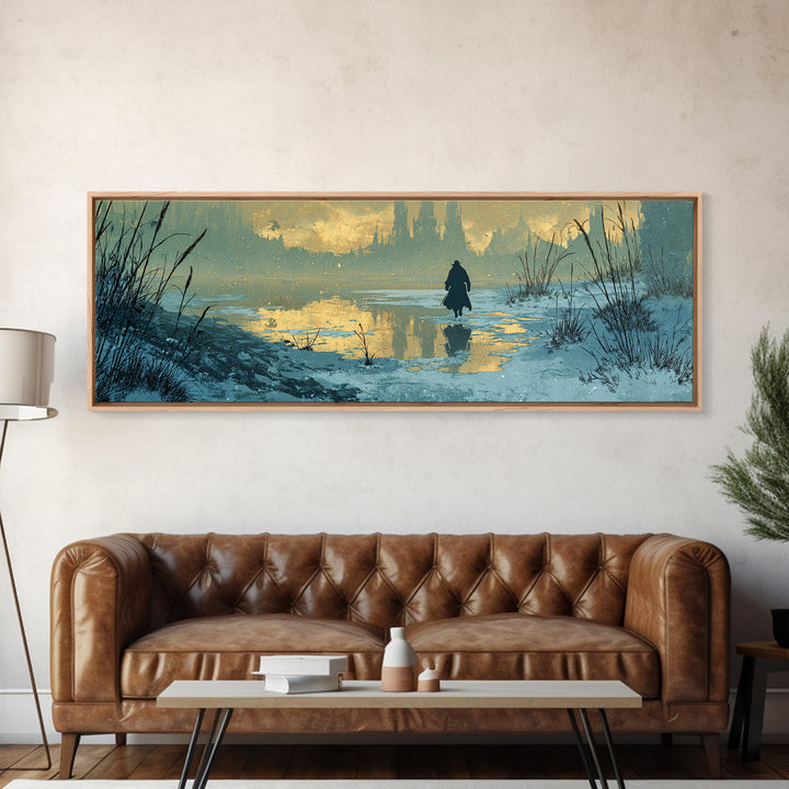 The Frost Beyond Carcosa, Extra Wide Wall Art, Haunted Gothic Art, Framed Canvas Print, Halloween Wall Decor, Gothic Home Decor