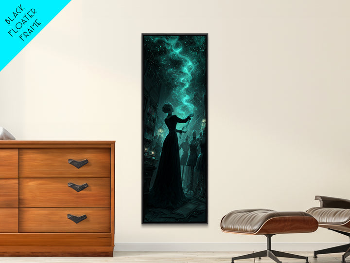 The Seamstress Of Living Nebulae, Tall Narrow Wall Art, Lovecraftian Horror Art, Framed Canvas Print, Halloween Wall Decor, Horror Wall Art