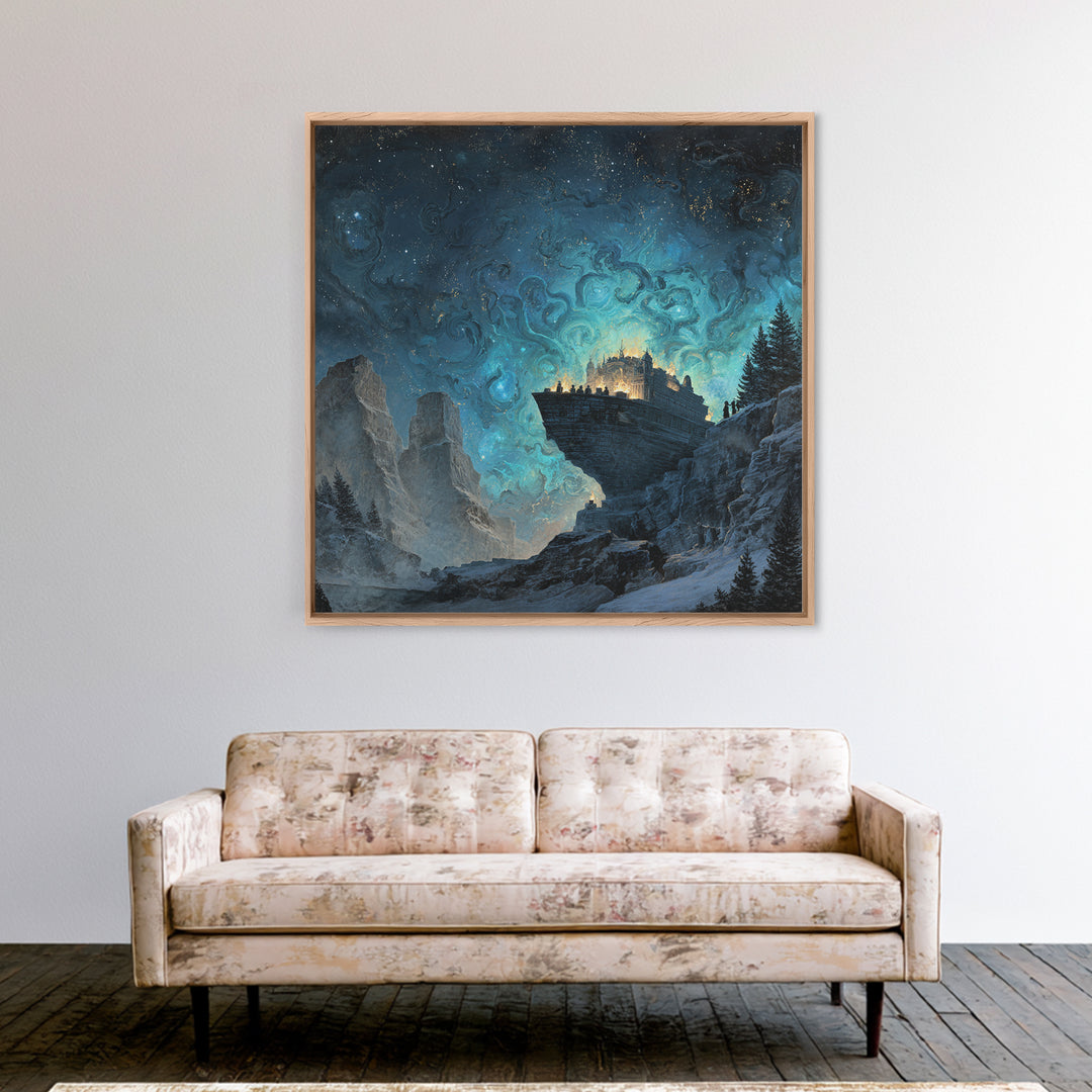 The Candelit Ark Of Forgotten Stars, Square Wall Art, Dark Halloween Decor, Canvas Print, Halloween Wall Decor, Gothic Home Decor