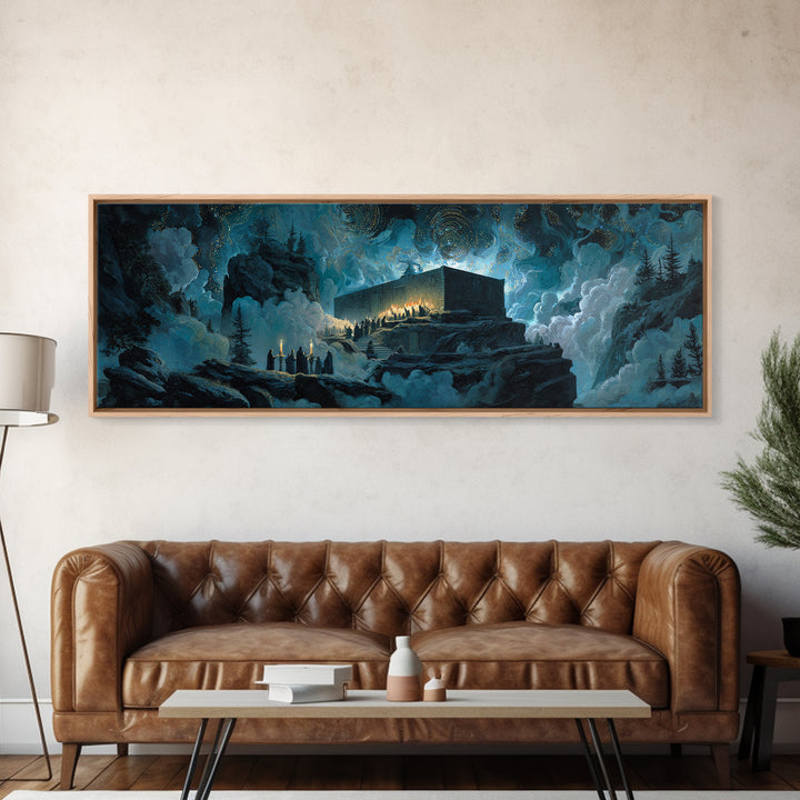 The Candelit Ark Of Forgotten Stars, Extra Wide Wall Art, Dark Fantasy Wall Art, Canvas Print, Halloween Wall Decor, Gothic Home Decor