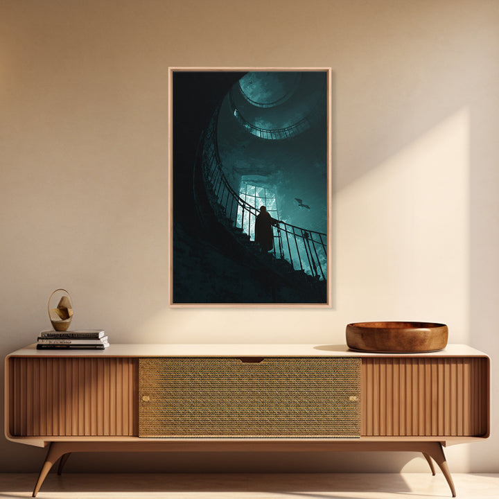 The Last Lighthouse Of Y’Ha-Nthlei, Vertical Wall Art, Macabre Wall Art, Framed Canvas Print, Halloween Wall Decor, Gothic Home Decor