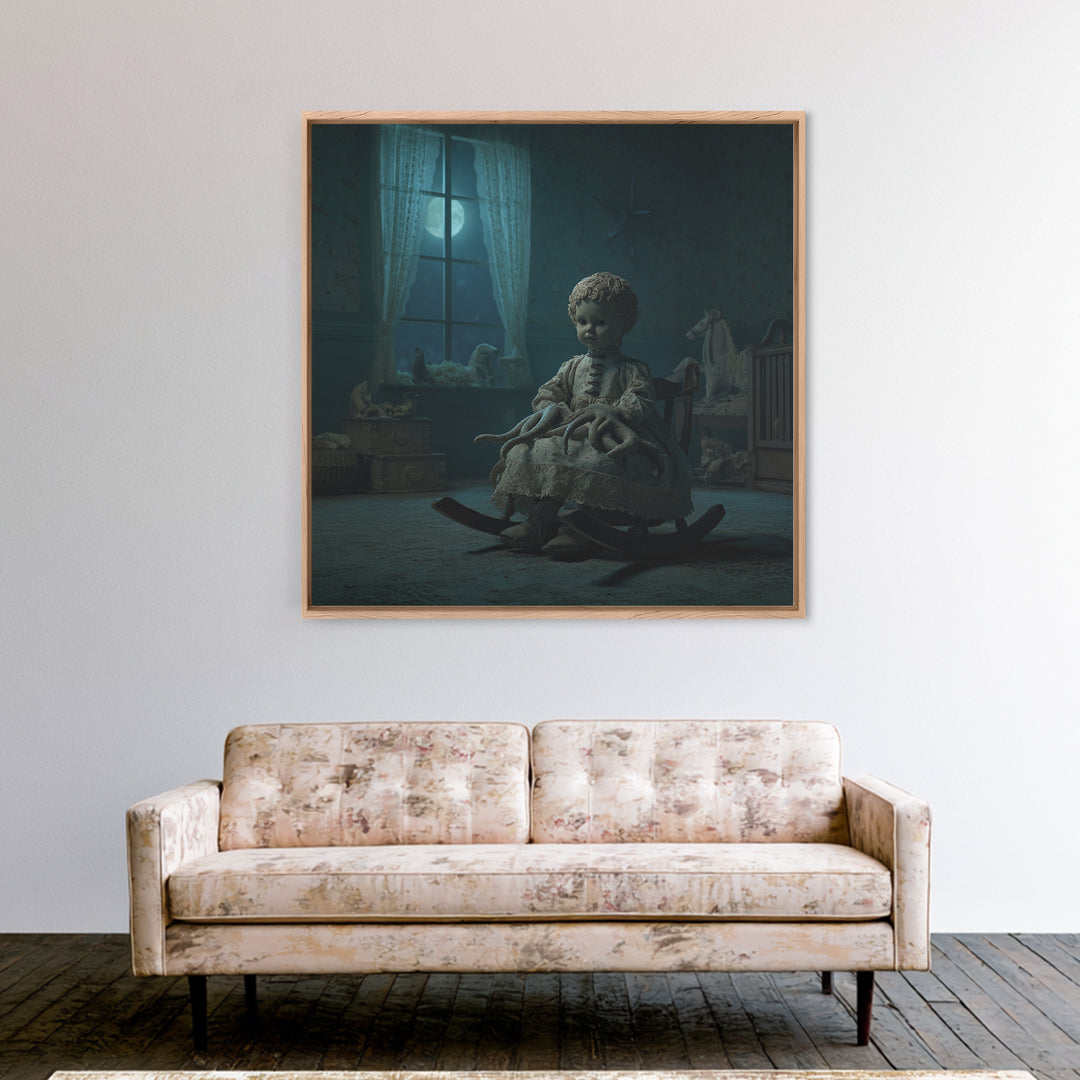The Doll From Beyond The Void, Square Wall Art, Dark Fantasy Wall Art, Canvas Print, Halloween Wall Decor, Gothic Home Decor