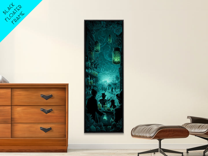 The Apothecary Of Black Seashell Dreams, Tall Narrow Wall Art, Cosmic Horror Wall Art, Canvas Print, Halloween Wall Decor, Gothic Home Decor