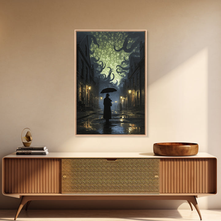 The Umbrella Of The Outer Rain, Vertical Wall Art, Gothic Horror Wall Art, Canvas Print, Halloween Wall Decor, Gothic Home Decor