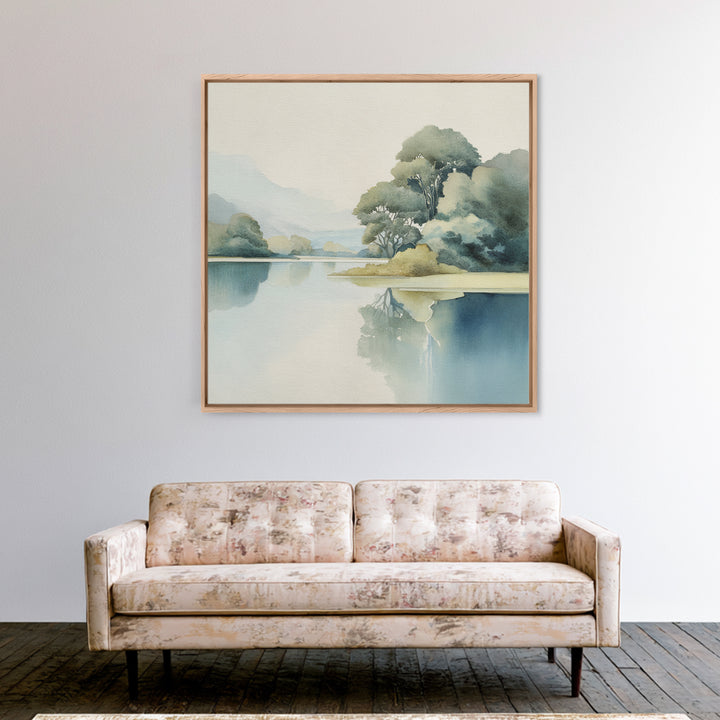 Sunlit Lake with Calming Reflections Canvas Print, Dental Office Art, Room Decor Aesthetic, Office Decor, Fine Art, Calm, DOA-1x1-15