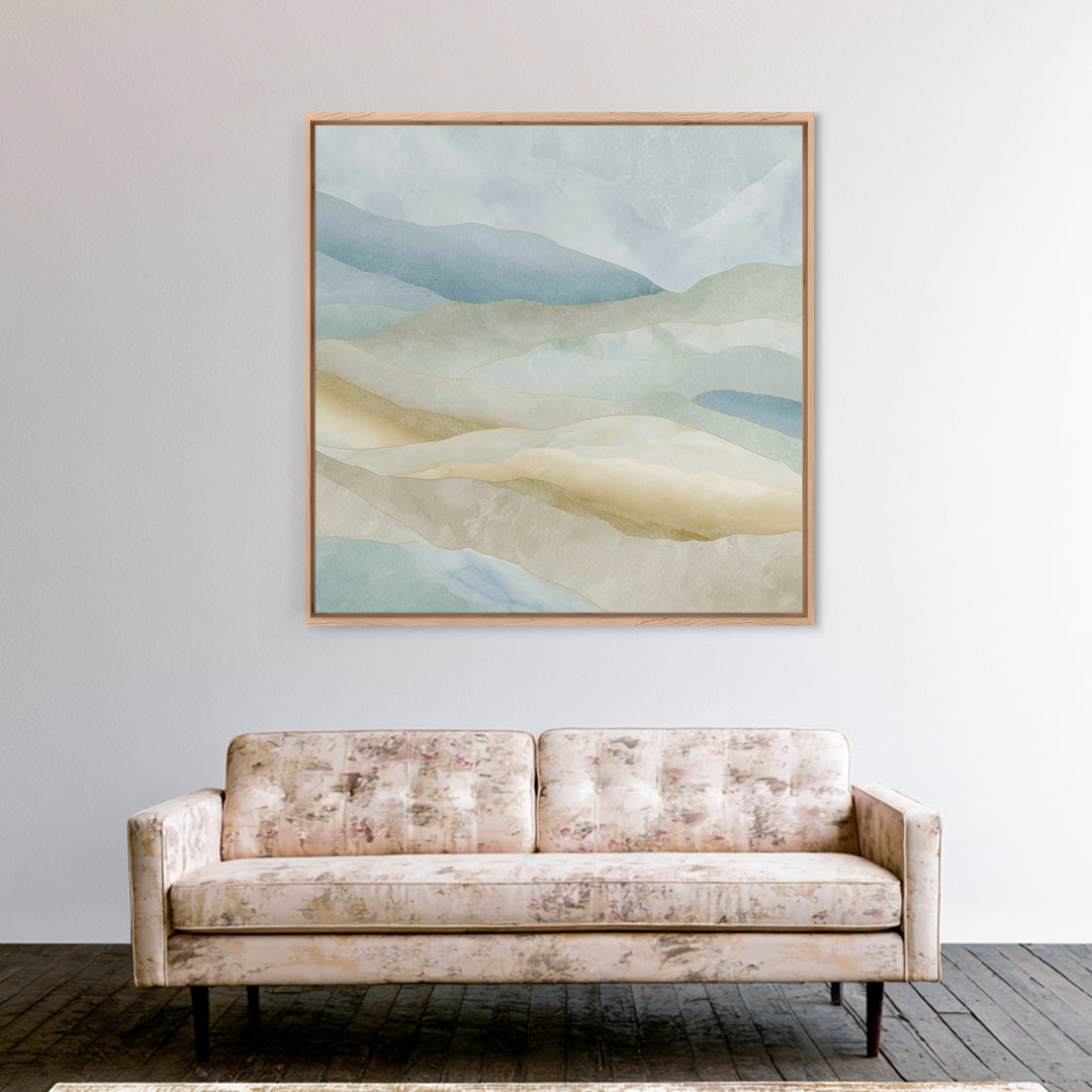 Clean Marble Texture Framed Canvas Print, Dental Office Art, Dentistry Art, Office Decor, Watercolor Art, Calm, Fine Art Print, DOA-1x1-24