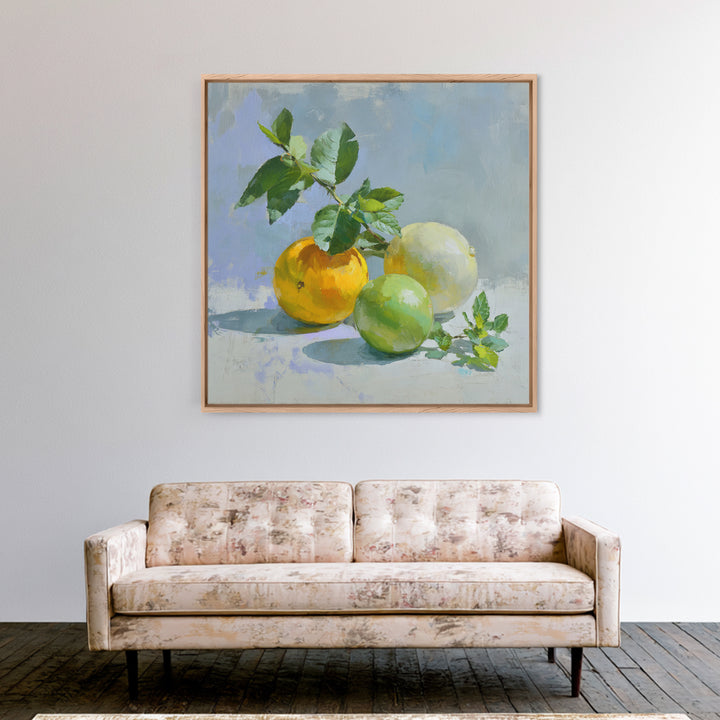 Fresh Citrus and Mint Still Life Canvas Print, Dental Office Art, Dental Office Decor, Office Decor, Calm, Science Art, DOA-1x1-31