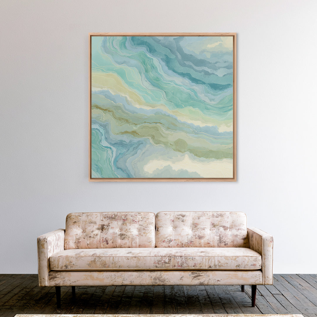 Abstract Water Ripple Pattern Framed Canvas Print, Dental Office Art, Medical Decor, Office Decor, Fine Art, Calm, Home Decor, DOA-1x1-37