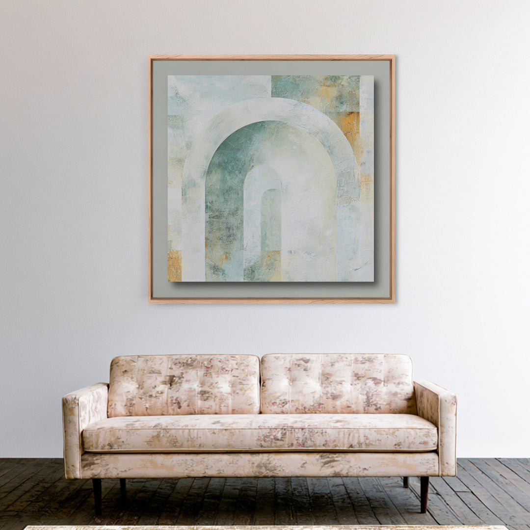 Light Scandinavian Abstract Arches Framed Canvas Print, Dental Office Art, Dental Assistant, Office Decor, Fine Art, Calm, DOA-1x1-41