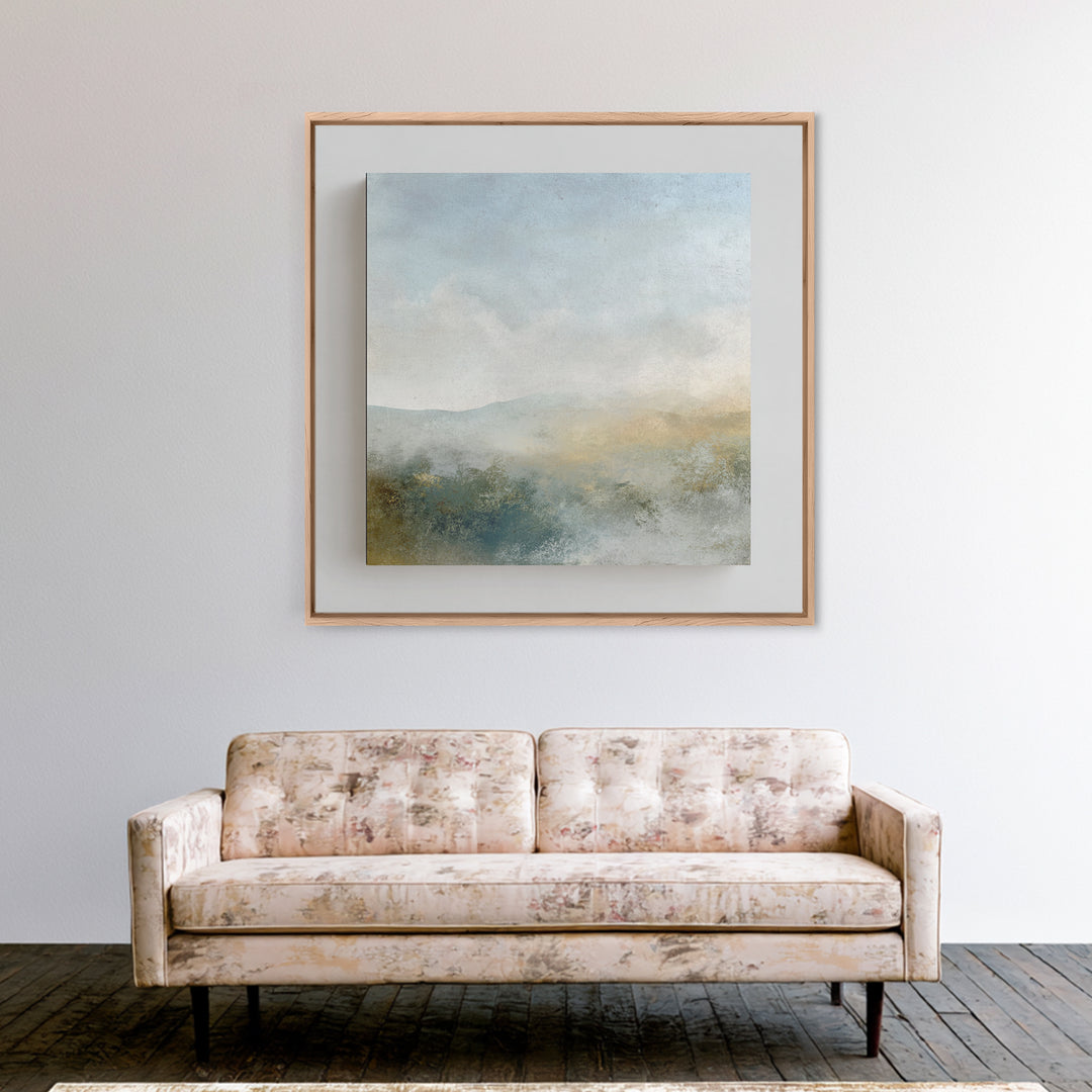 Soft Gradient Sunrise Framed Canvas Print, Dental Office Art, Motivational Poster, Office Decor, Fine Art, Calm, Dentistry Art, DOA-1x1-44