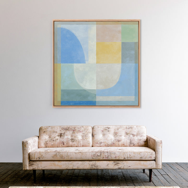 Simple Rainbow Pastel Shapes for Children Canvas Print, Dental Office Art, Dental Decor, Office Decor, Abstract Art, Calm, DOA-1x1-45
