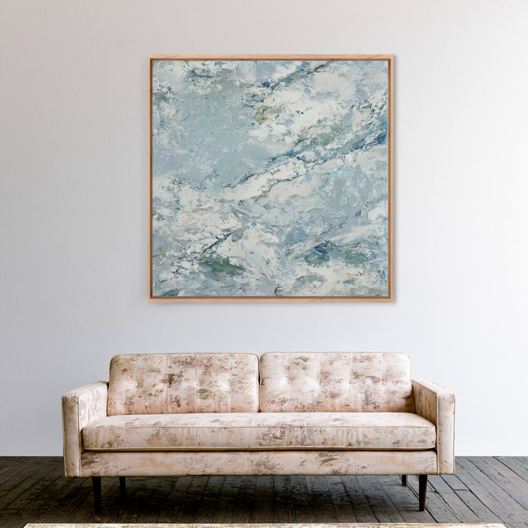 Clean Marble Texture Framed Canvas Print, Dental Office Art, Wall Art, Office Decor, Fine Art, Calm, Dental Office Decor, DOA-1x1-48