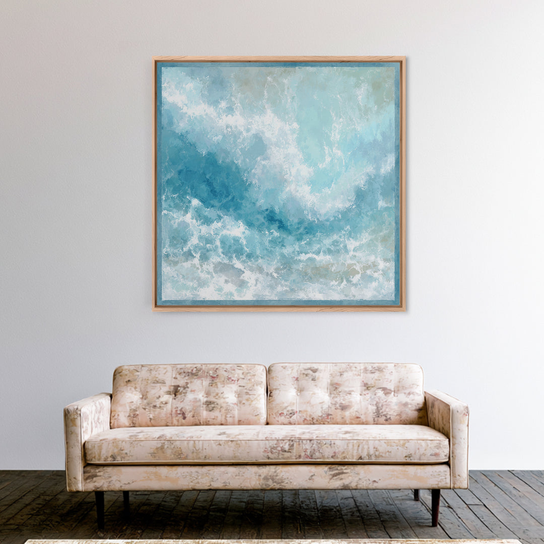 Calming Abstract Ocean Waves Canvas Print, Dental Office Art, Printable Digital, Office Decor, Fine Art, Calm, Neutral Decor, DOA-1x1-49
