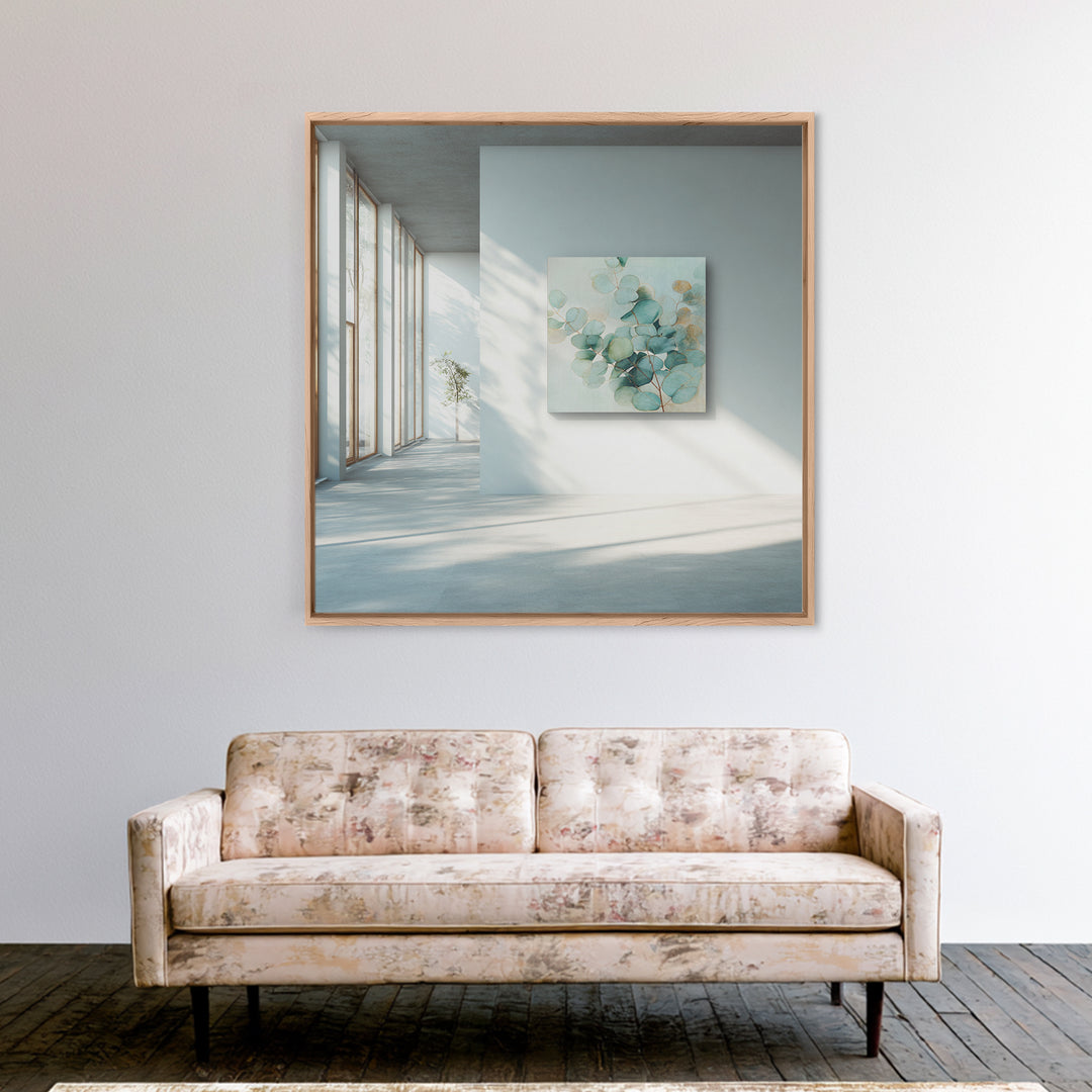 Soft Botanical Eucalyptus Print for Clean Atmosphere Canvas Print, Dental Office Art, Dentistry Art, Office Decor, Calm, DOA-1x1-51
