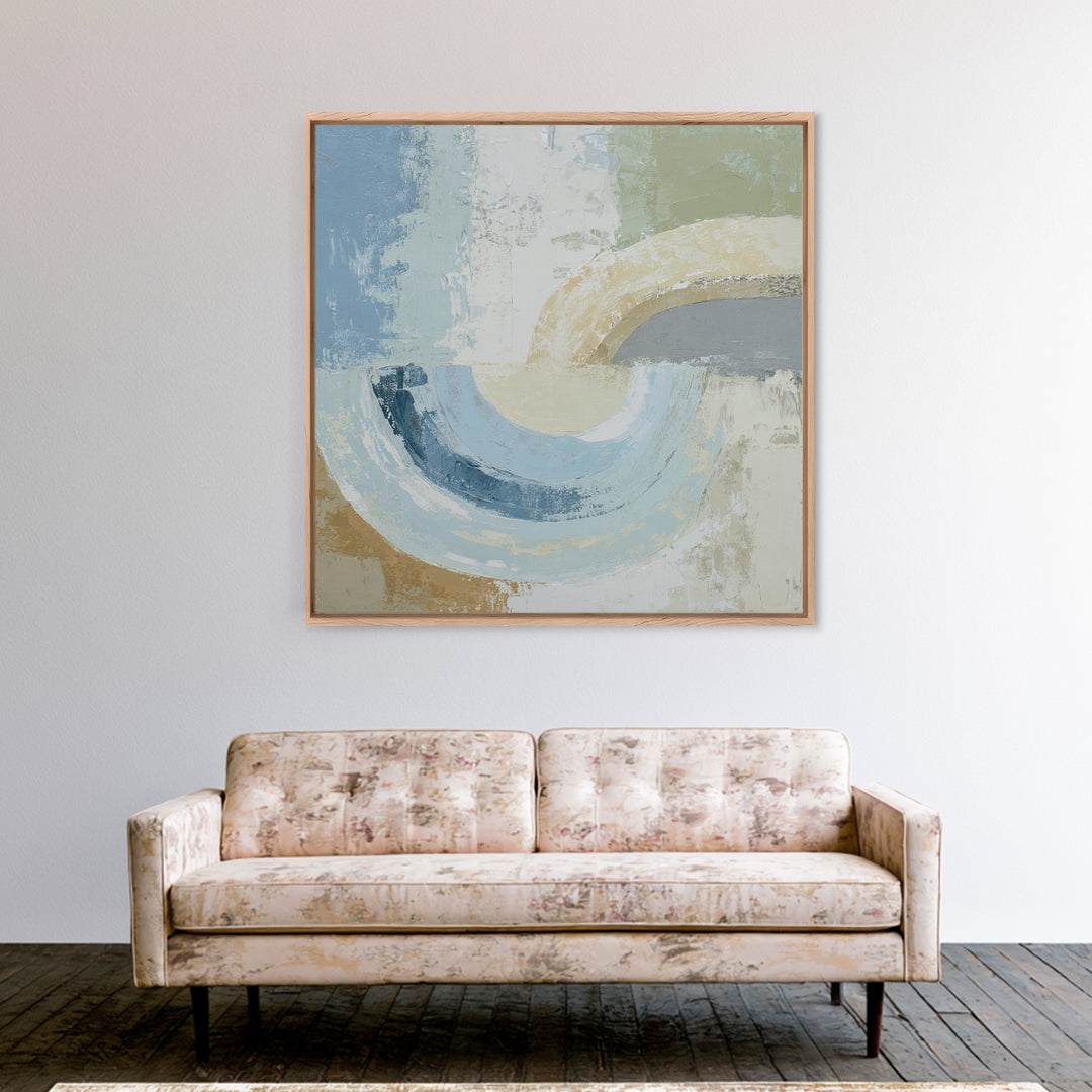 Minimal Smile Curve Abstract Framed Canvas Print, Dental Office Art, Tooth Art, Office Decor, Abstract Art, Calm, Modern Decor, DOA-1x1-53