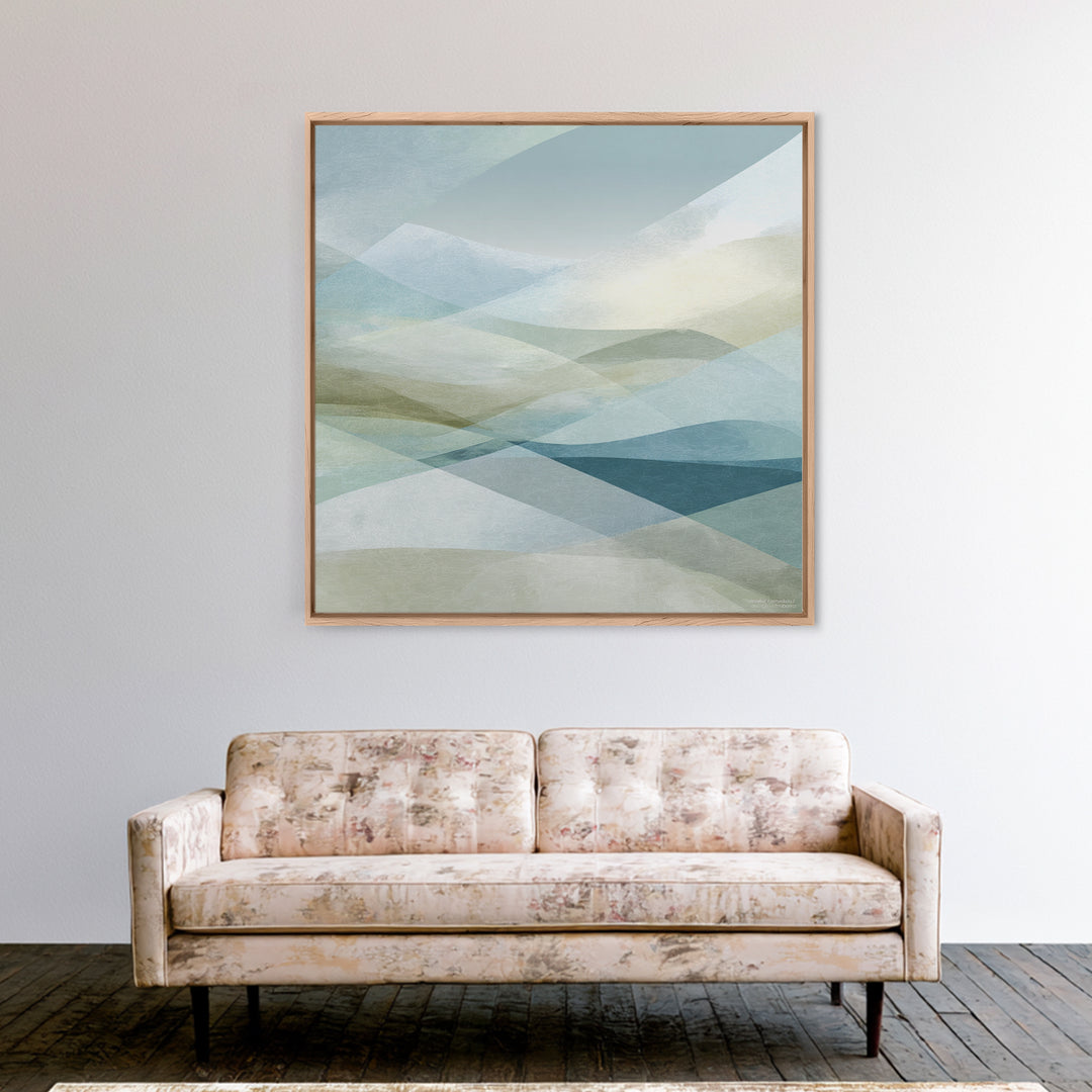 Clean Geometric Art Framed Canvas Print, Dental Office Art, Minimalist Wall Art, Office Decor, Abstract Art, Calm, Dental Decor, DOA-1x1-56